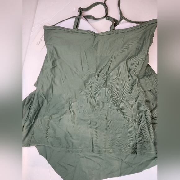New Olive Green Black Swimsuit with Shorts Tankini Modest Bathing Suit Size XS - Picture 7 of 12
